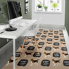 Woof Woof Beagle Pattern Print Floor Mat-grizzshop