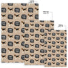 Woof Woof Beagle Pattern Print Floor Mat-grizzshop