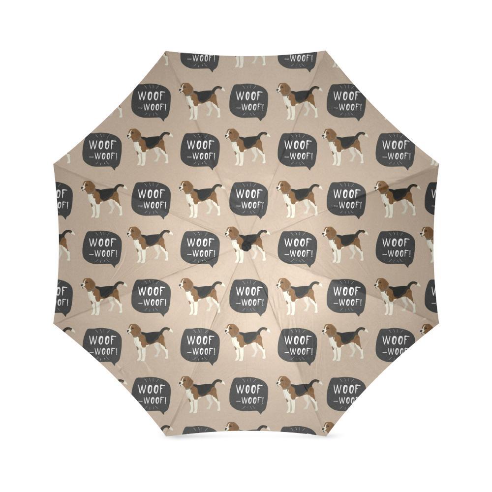 Woof Woof Beagle Pattern Print Foldable Umbrella-grizzshop
