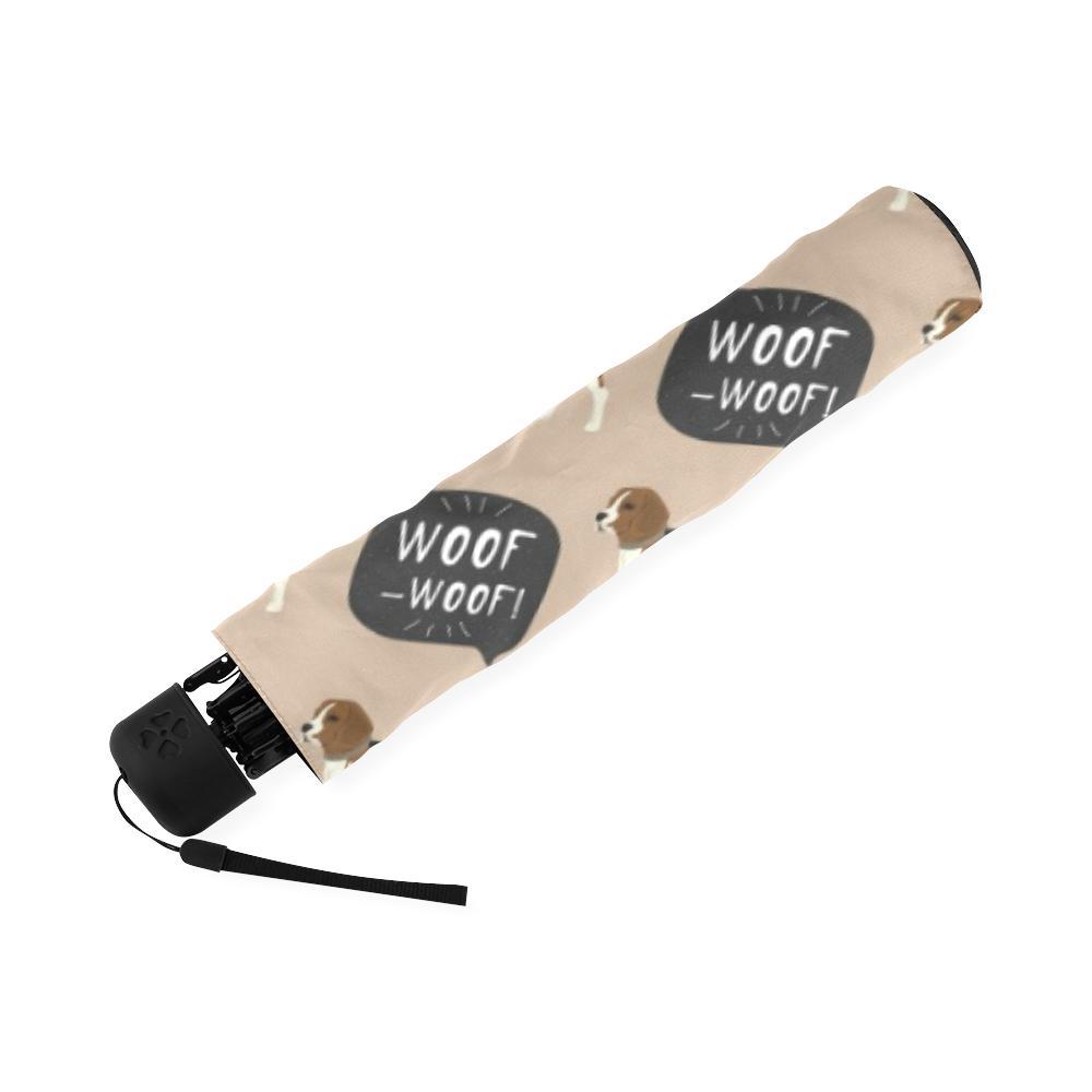 Woof Woof Beagle Pattern Print Foldable Umbrella-grizzshop