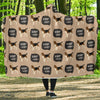 Woof Woof Beagle Pattern Print Hooded Blanket-grizzshop