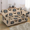 Woof Woof Beagle Pattern Print Loveseat Cover-grizzshop