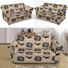 Woof Woof Beagle Pattern Print Loveseat Cover-grizzshop