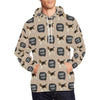 Woof Woof Beagle Pattern Print Men Pullover Hoodie-grizzshop