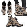 Woof Woof Beagle Pattern Print Men Women Leather Boots-grizzshop