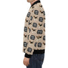 Woof Woof Beagle Pattern Print Men's Bomber Jacket-grizzshop