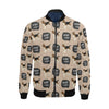 Woof Woof Beagle Pattern Print Men's Bomber Jacket-grizzshop