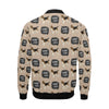 Woof Woof Beagle Pattern Print Men's Bomber Jacket-grizzshop