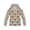 Woof Woof Beagle Pattern Print Women Pullover Hoodie-grizzshop