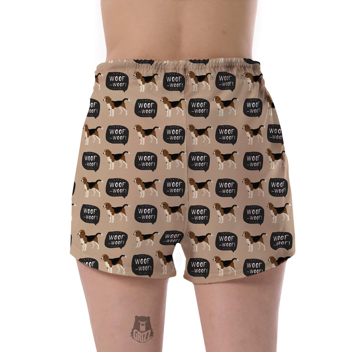 Woof Woof Beagle Pattern Print Women's Shorts-grizzshop