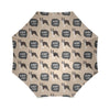 Woof Woof Boston Terrier Pattern Print Foldable Umbrella-grizzshop
