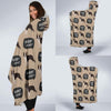 Woof Woof Boston Terrier Pattern Print Hooded Blanket-grizzshop