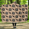 Woof Woof Boston Terrier Pattern Print Hooded Blanket-grizzshop