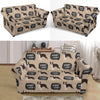 Woof Woof Boston Terrier Pattern Print Loveseat Cover-grizzshop