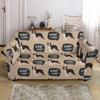 Woof Woof Boston Terrier Pattern Print Loveseat Cover-grizzshop