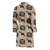 Woof Woof Boston Terrier Pattern Print Men Long Robe-grizzshop