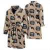 Woof Woof Boston Terrier Pattern Print Men Long Robe-grizzshop