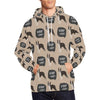 Woof Woof Boston Terrier Pattern Print Men Pullover Hoodie-grizzshop