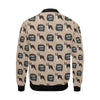 Woof Woof Boston Terrier Pattern Print Men's Bomber Jacket-grizzshop