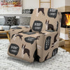 Woof Woof Boston Terrier Pattern Print Recliner Cover-grizzshop