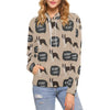 Woof Woof Boston Terrier Pattern Print Women Pullover Hoodie-grizzshop