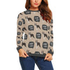 Woof Woof Boston Terrier Pattern Print Women's Sweatshirt-grizzshop