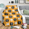 Woof Woof Bull Terrier Pattern Print Blanket-grizzshop