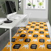 Woof Woof Bull Terrier Pattern Print Floor Mat-grizzshop