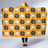 Woof Woof Bull Terrier Pattern Print Hooded Blanket-grizzshop