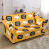 Woof Woof Bull Terrier Pattern Print Loveseat Cover-grizzshop