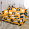 Woof Woof Bull Terrier Pattern Print Loveseat Cover-grizzshop