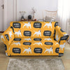 Woof Woof Bull Terrier Pattern Print Loveseat Cover-grizzshop