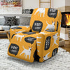 Woof Woof Bull Terrier Pattern Print Recliner Cover-grizzshop