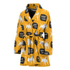 Load image into Gallery viewer, Woof Woof Bull Terrier Pattern Print Women Long Robe-grizzshop
