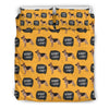 Woof Woof German Shepherd Pattern Print Duvet Cover Bedding Set-grizzshop