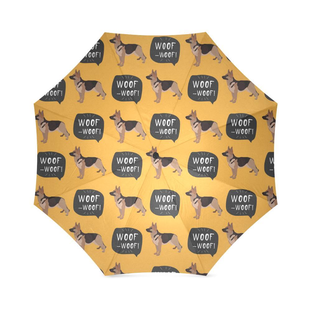 Woof Woof German Shepherd Pattern Print Foldable Umbrella-grizzshop