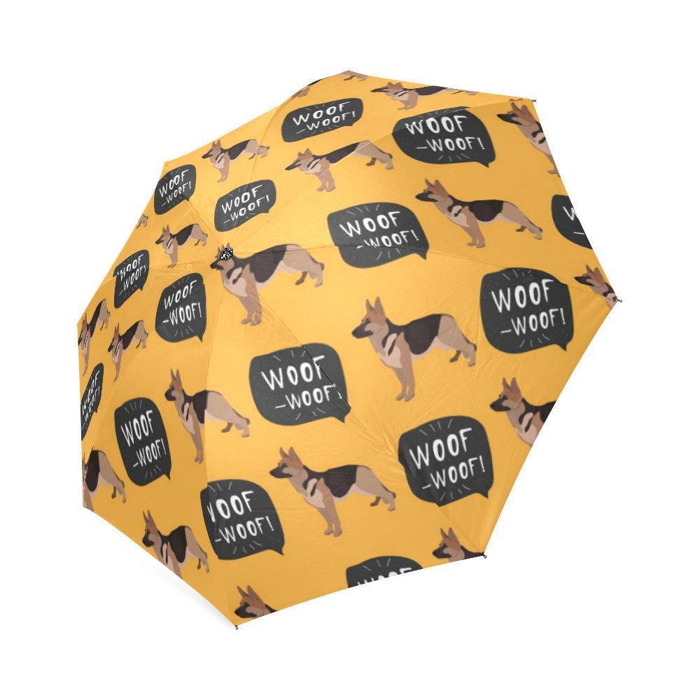 Woof Woof German Shepherd Pattern Print Foldable Umbrella-grizzshop