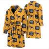 Woof Woof German Shepherd Pattern Print Men Long Robe-grizzshop