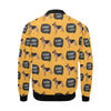 Woof Woof German Shepherd Pattern Print Men's Bomber Jacket-grizzshop