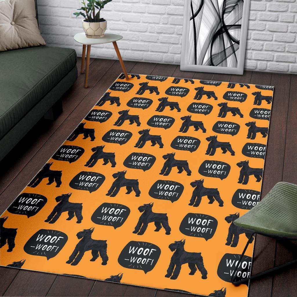 Woof Woof Schnauzer Dog Print Pattern Floor Mat-grizzshop