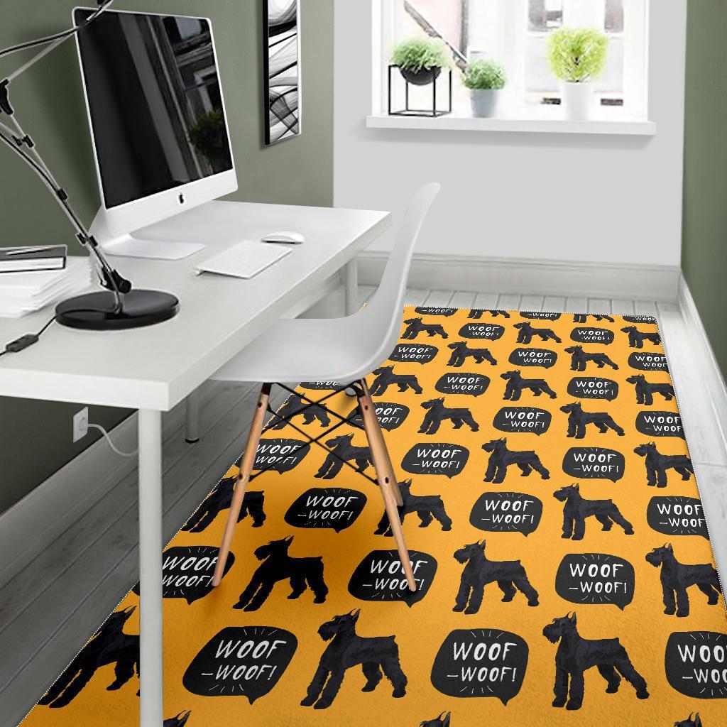 Woof Woof Schnauzer Dog Print Pattern Floor Mat-grizzshop