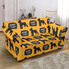 Woof Woof Schnauzer Dog Print Pattern Loveseat Cover-grizzshop