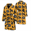 Woof Woof Schnauzer Dog Print Pattern Men Long Robe-grizzshop