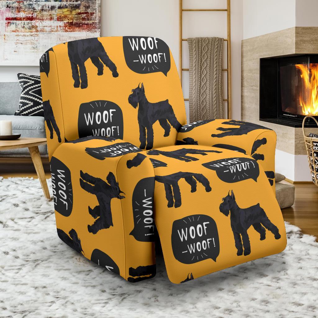 Woof Woof Schnauzer Dog Print Pattern Recliner Cover-grizzshop