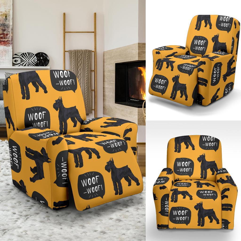 Woof Woof Schnauzer Dog Print Pattern Recliner Cover-grizzshop