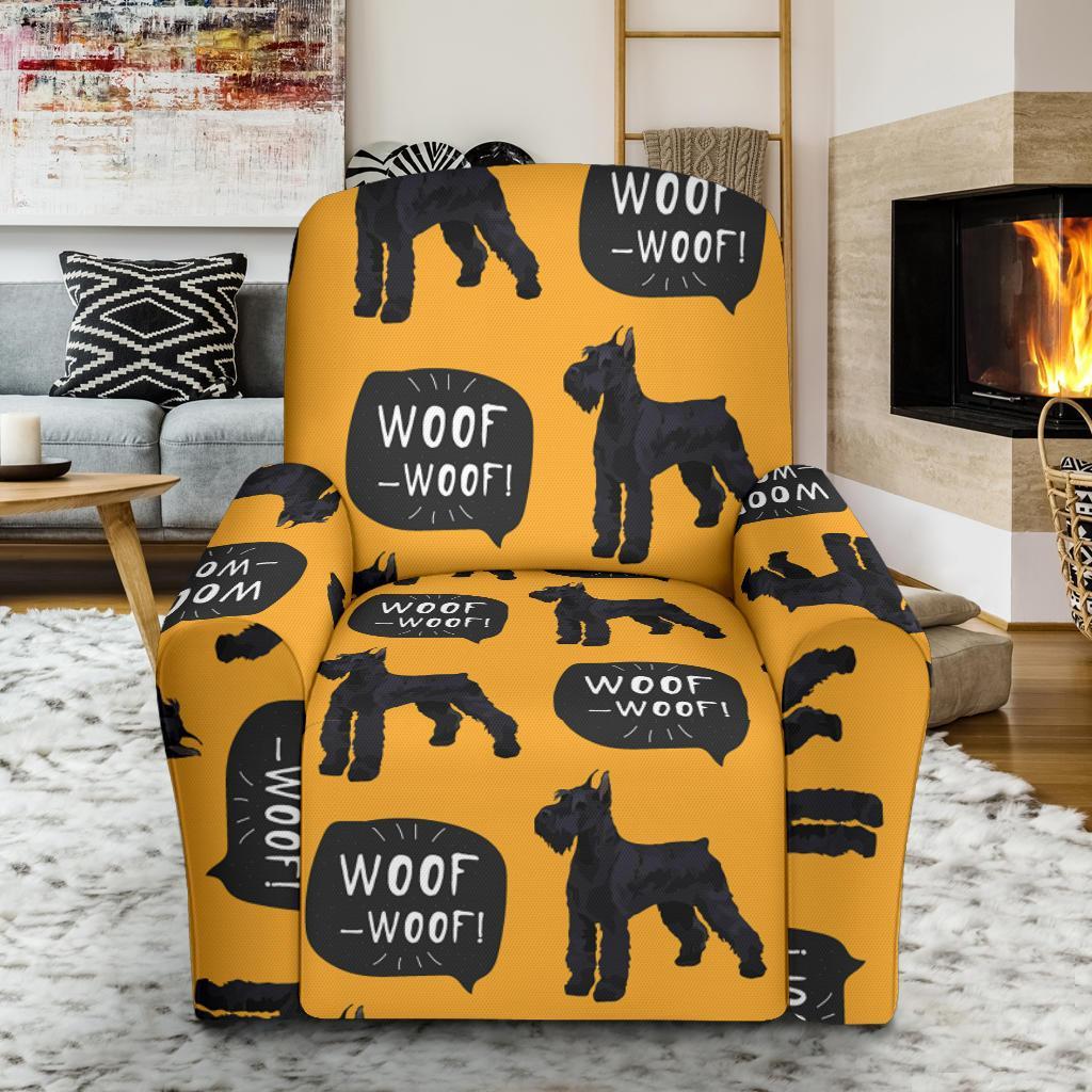 Woof Woof Schnauzer Dog Print Pattern Recliner Cover-grizzshop