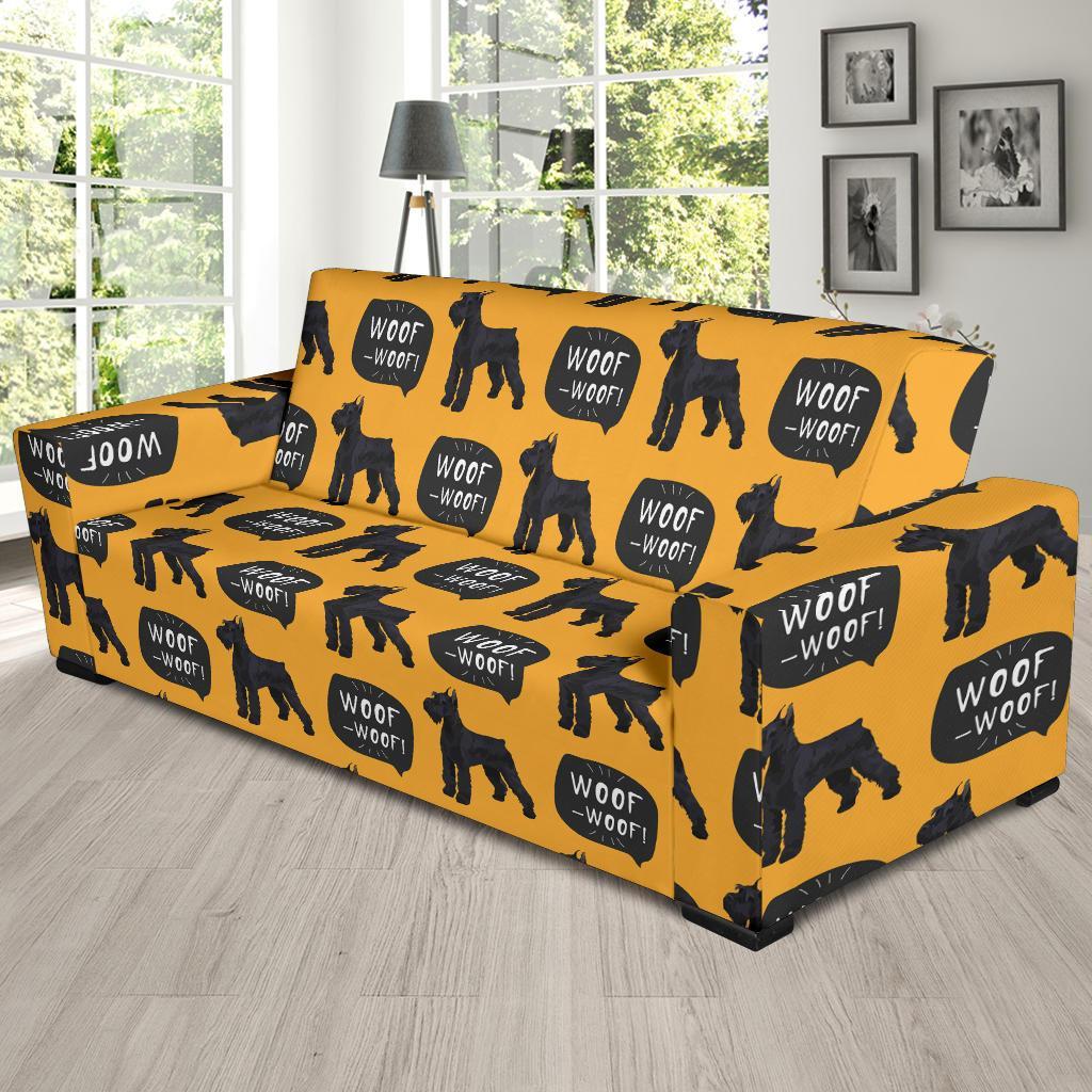 Woof Woof Schnauzer Dog Print Pattern Sofa Covers-grizzshop