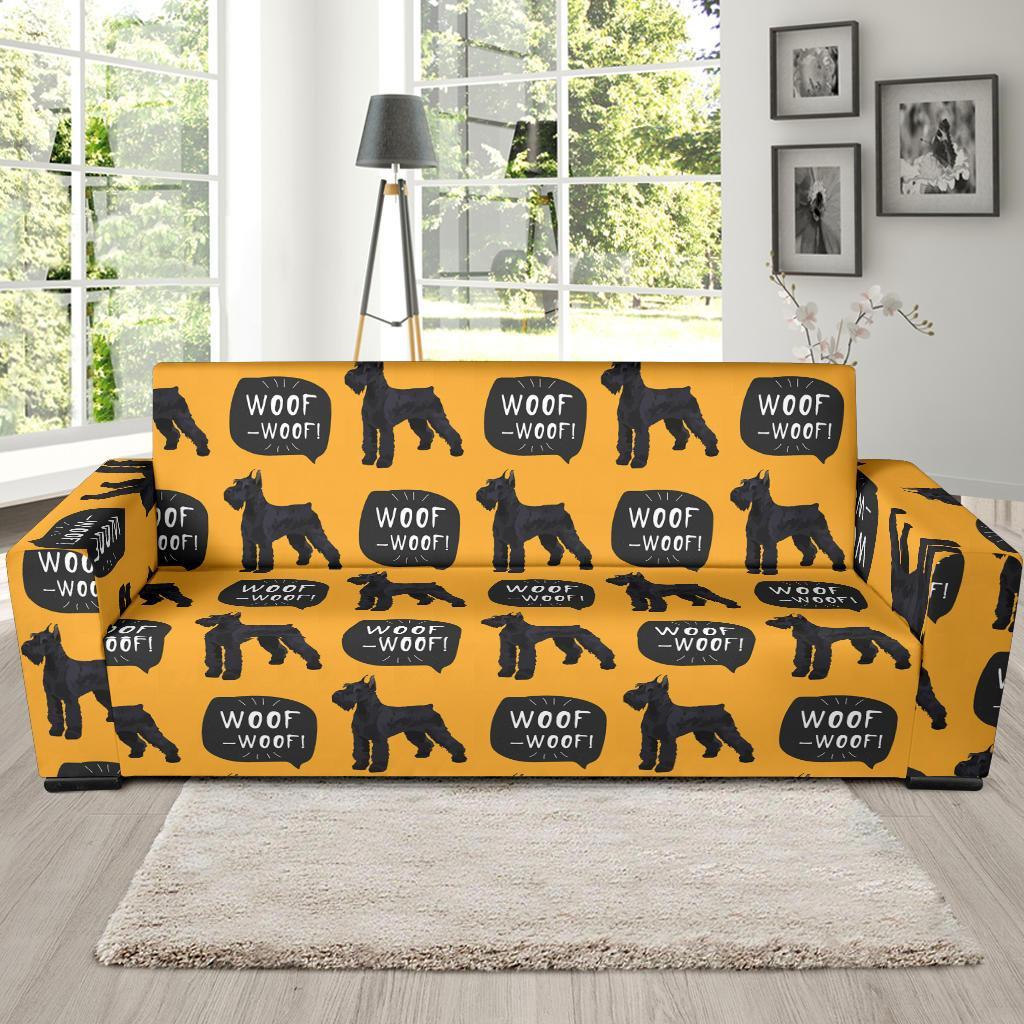 Woof Woof Schnauzer Dog Print Pattern Sofa Covers-grizzshop