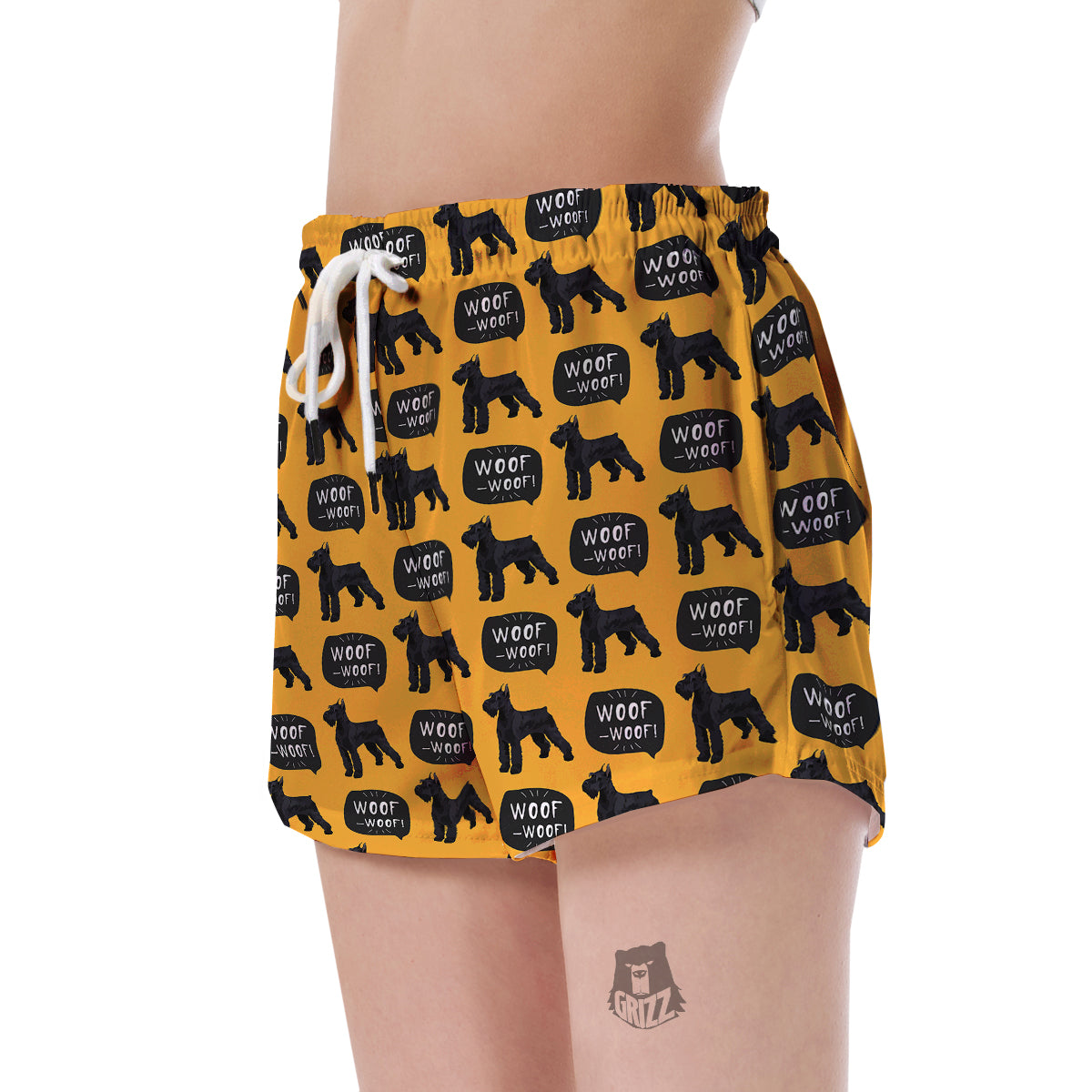 Woof Woof Schnauzer Dog Print Pattern Women's Shorts-grizzshop
