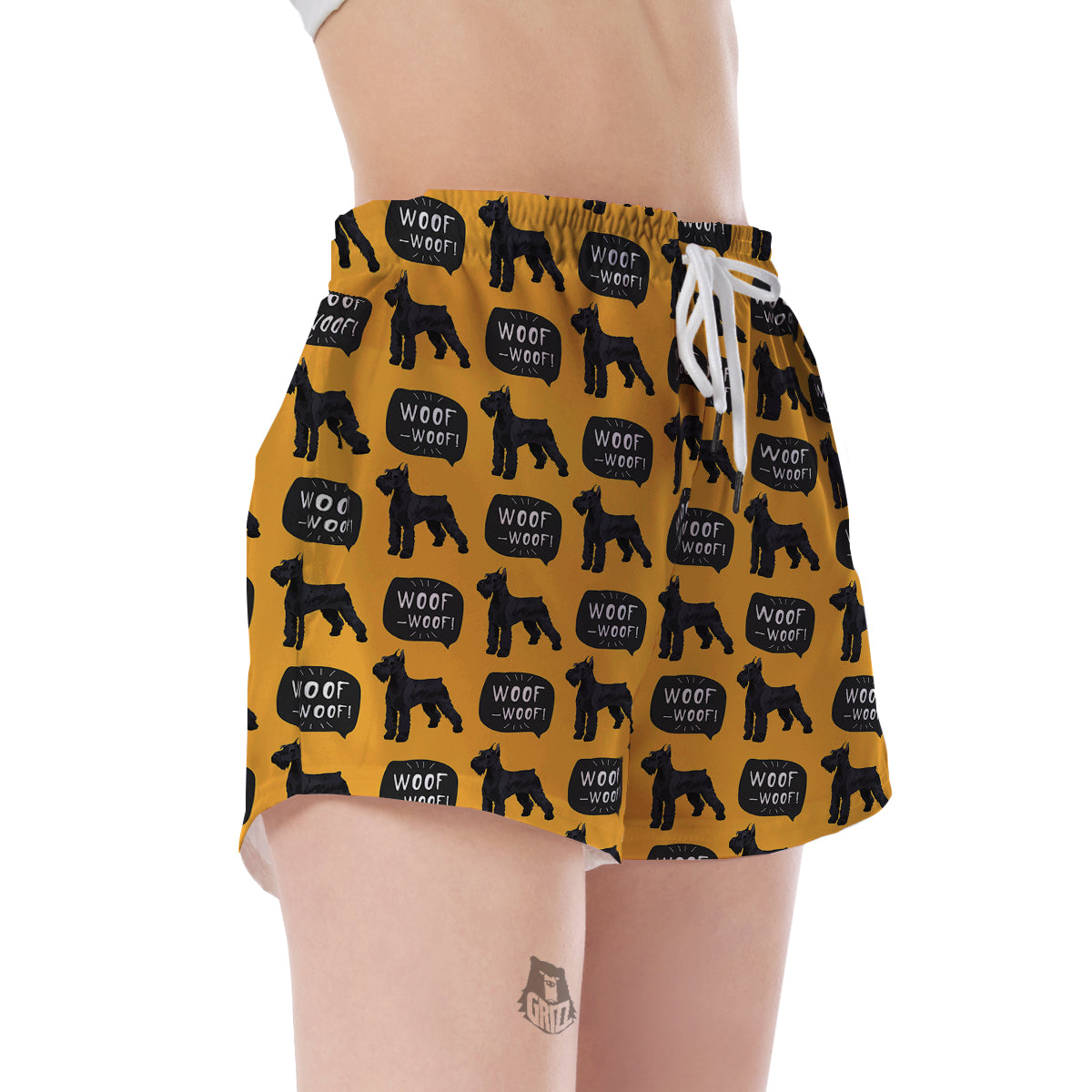 Woof Woof Schnauzer Dog Print Pattern Women's Shorts-grizzshop